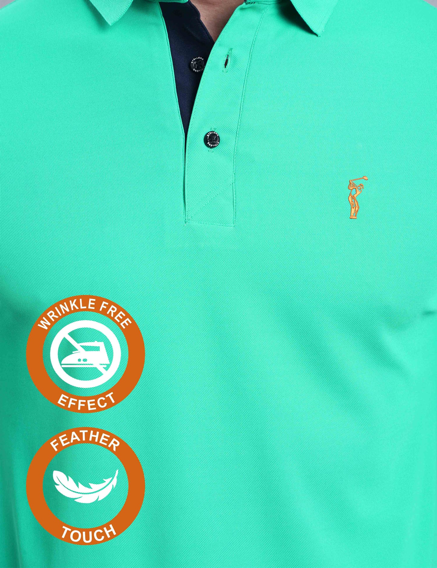 Jade Green Ant Print Golf Polo T-Shirts