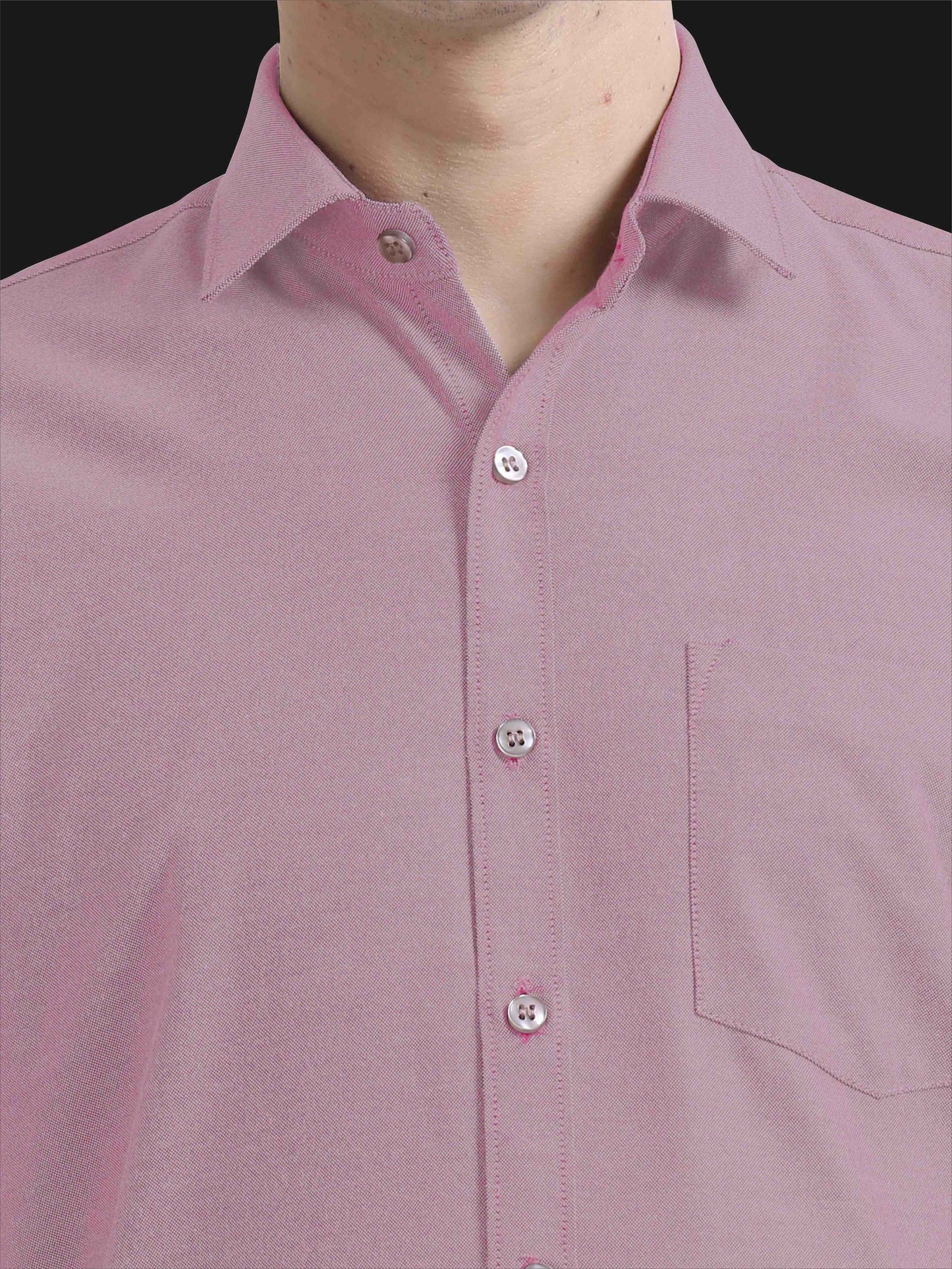 Pink Premium Oxford Office Formals-Plus Size