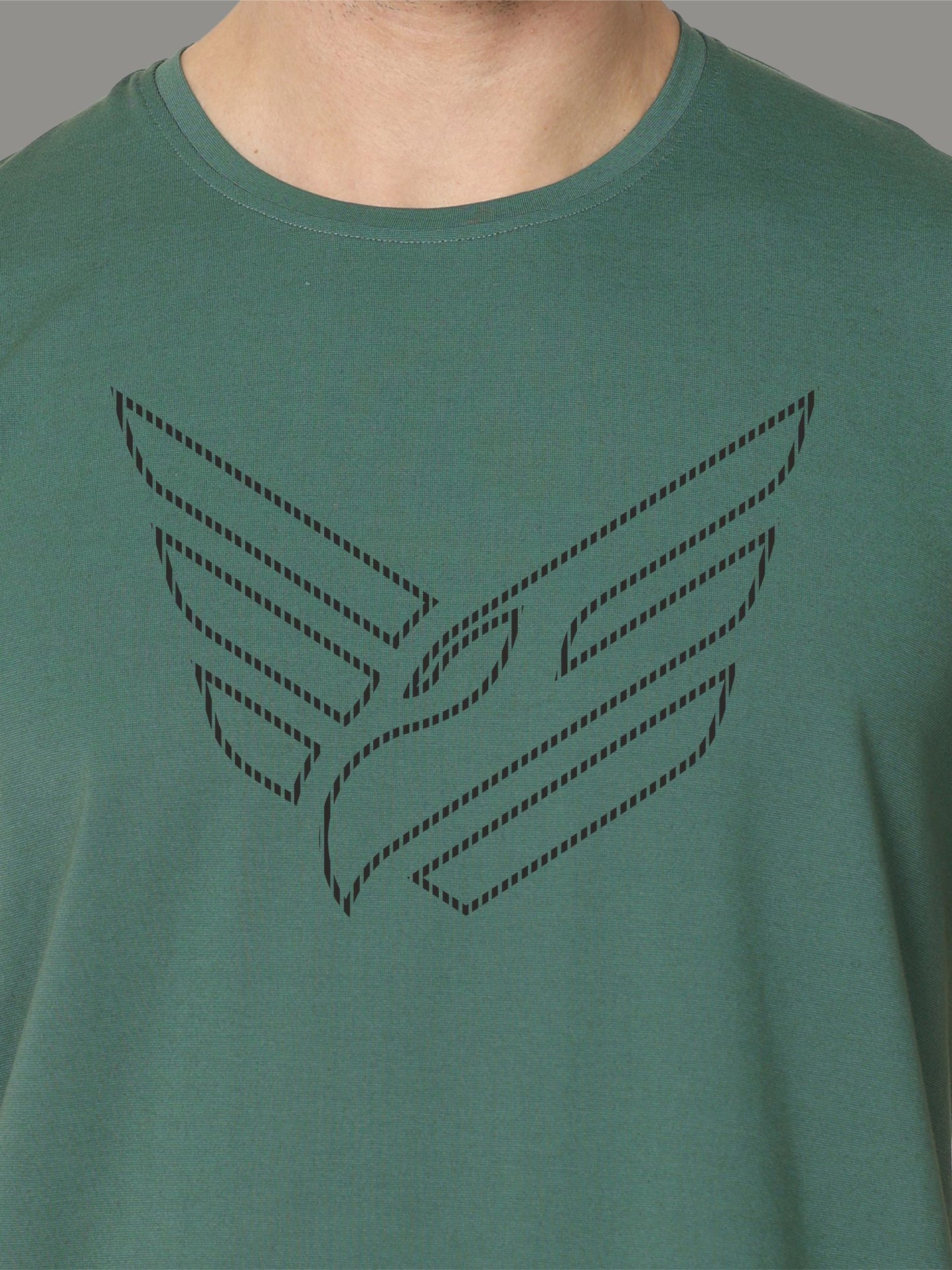 Aqua Green Crew Neck T-Shirts Dot Eagle