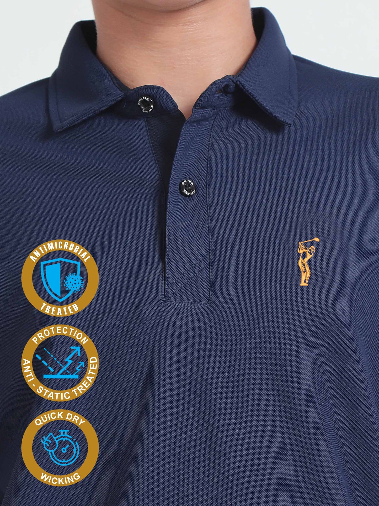 Navy Blue Premium Golf Polo T-Shirt