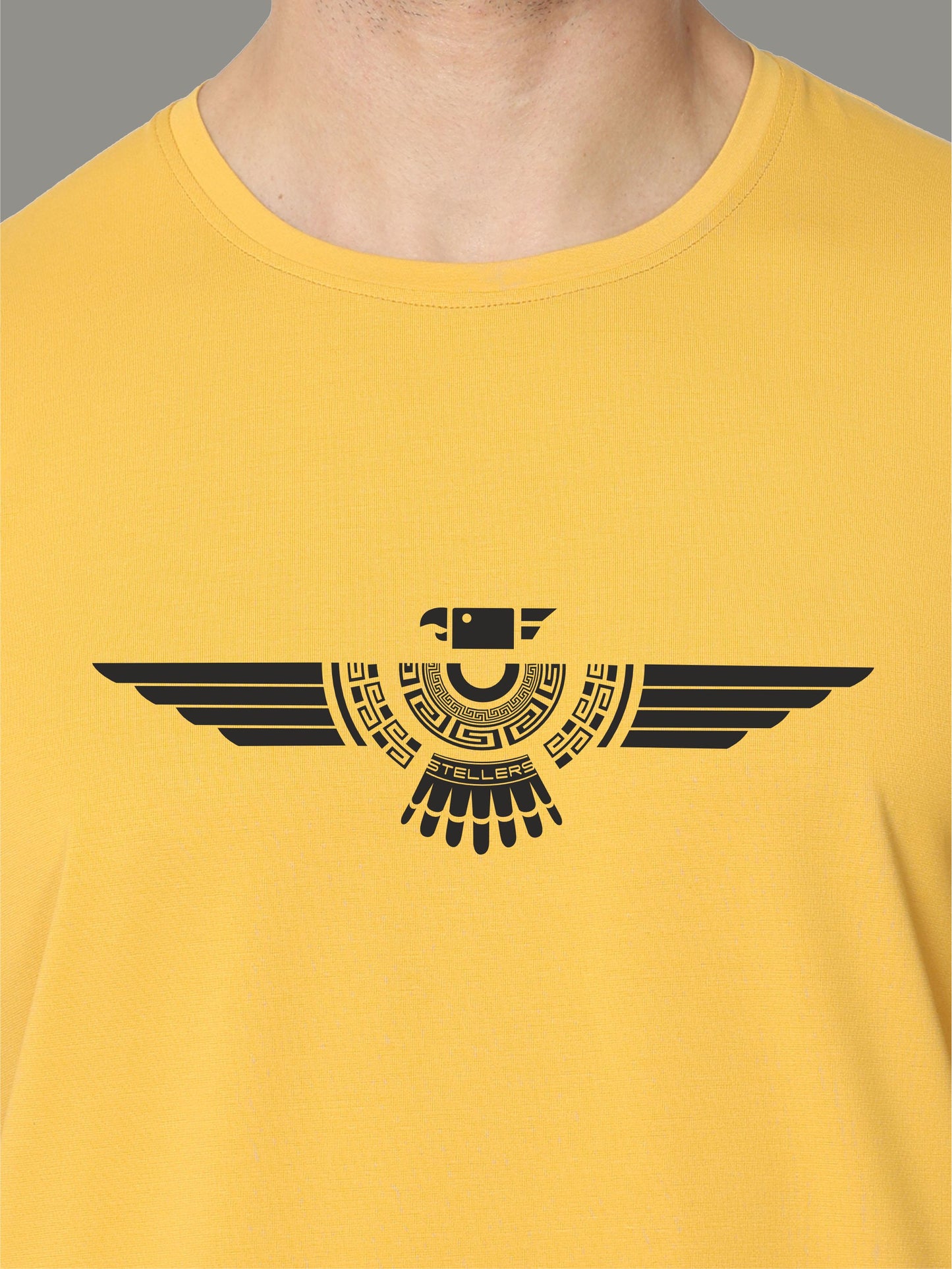 Mustard Crew Neck T-Shirts Tribal