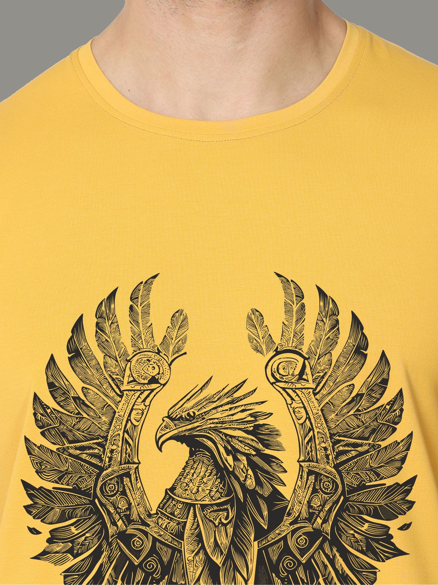 Mustard Crew Neck T-Shirts Warrior