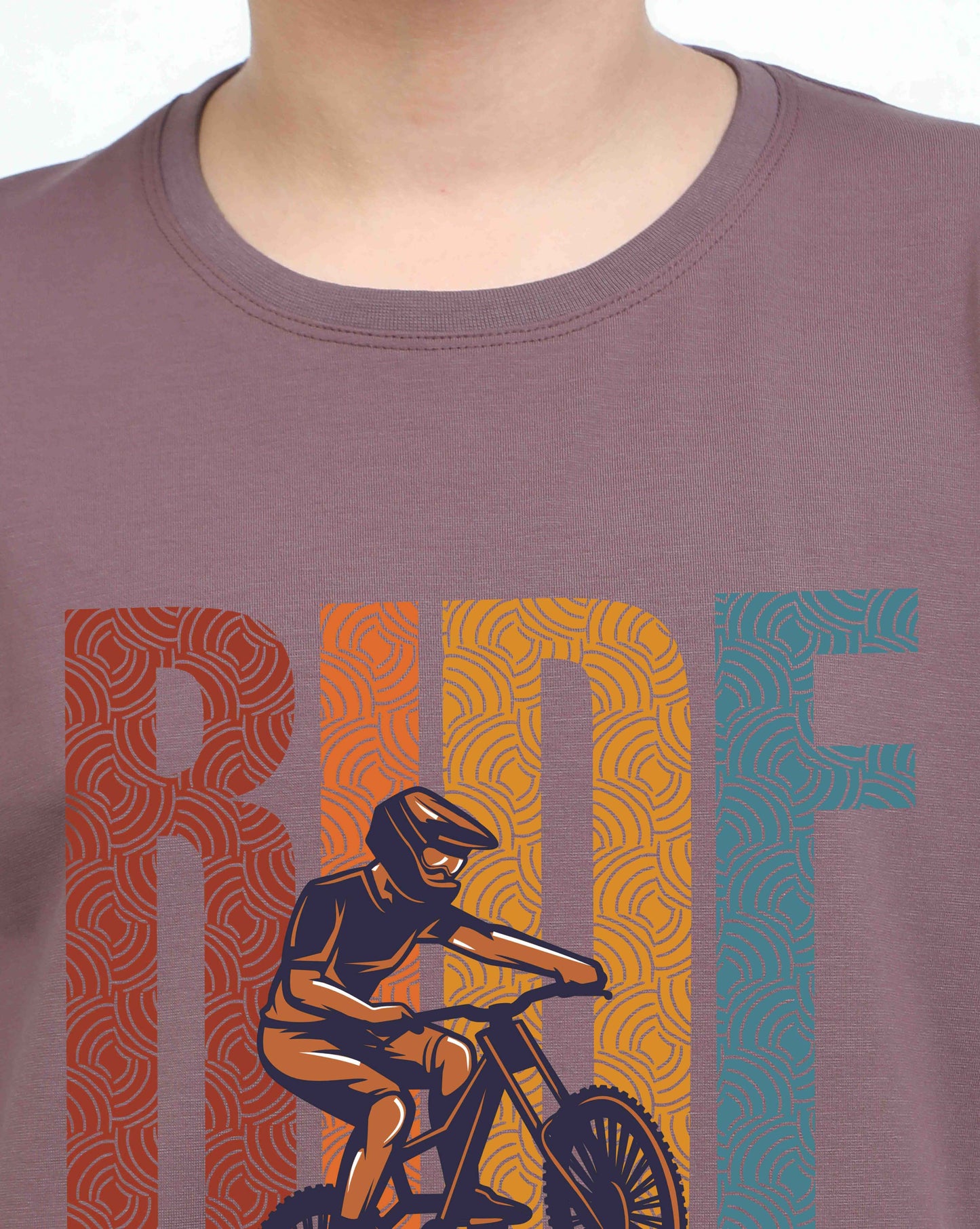 Mauve Ride Printed Crew Neck T-Shirt