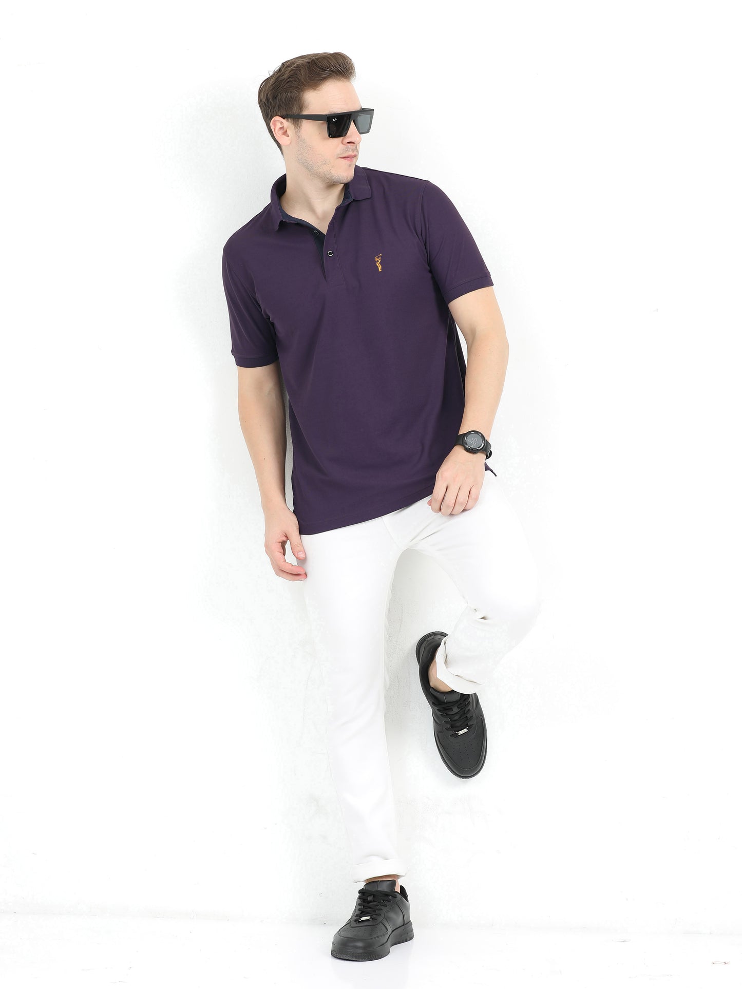 Black Current Premium Golf Polo T-Shirt