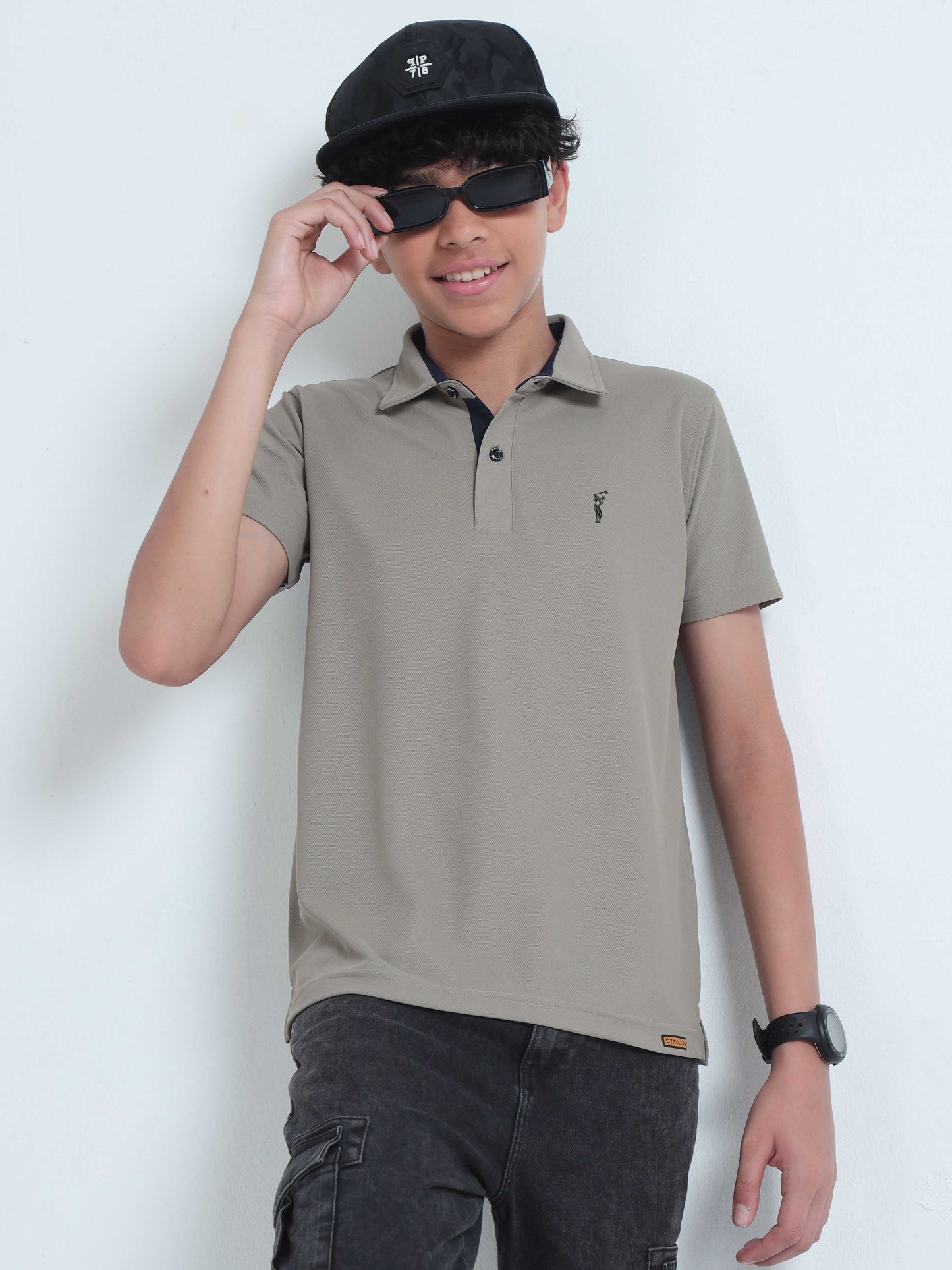 Moose Grey Premium Golf Polo T-Shirt