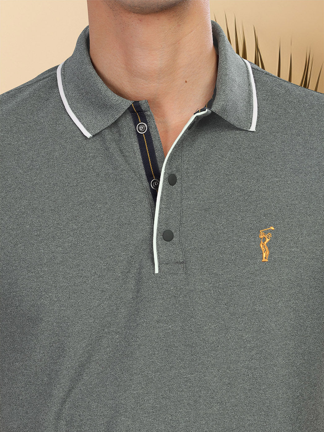 Charcol Grey Tipping Polo Shirt