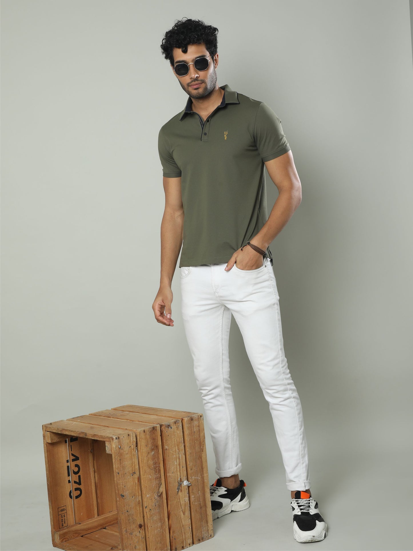 Drab Olive Premium Polo T-Shirt - SoftBerry PQ