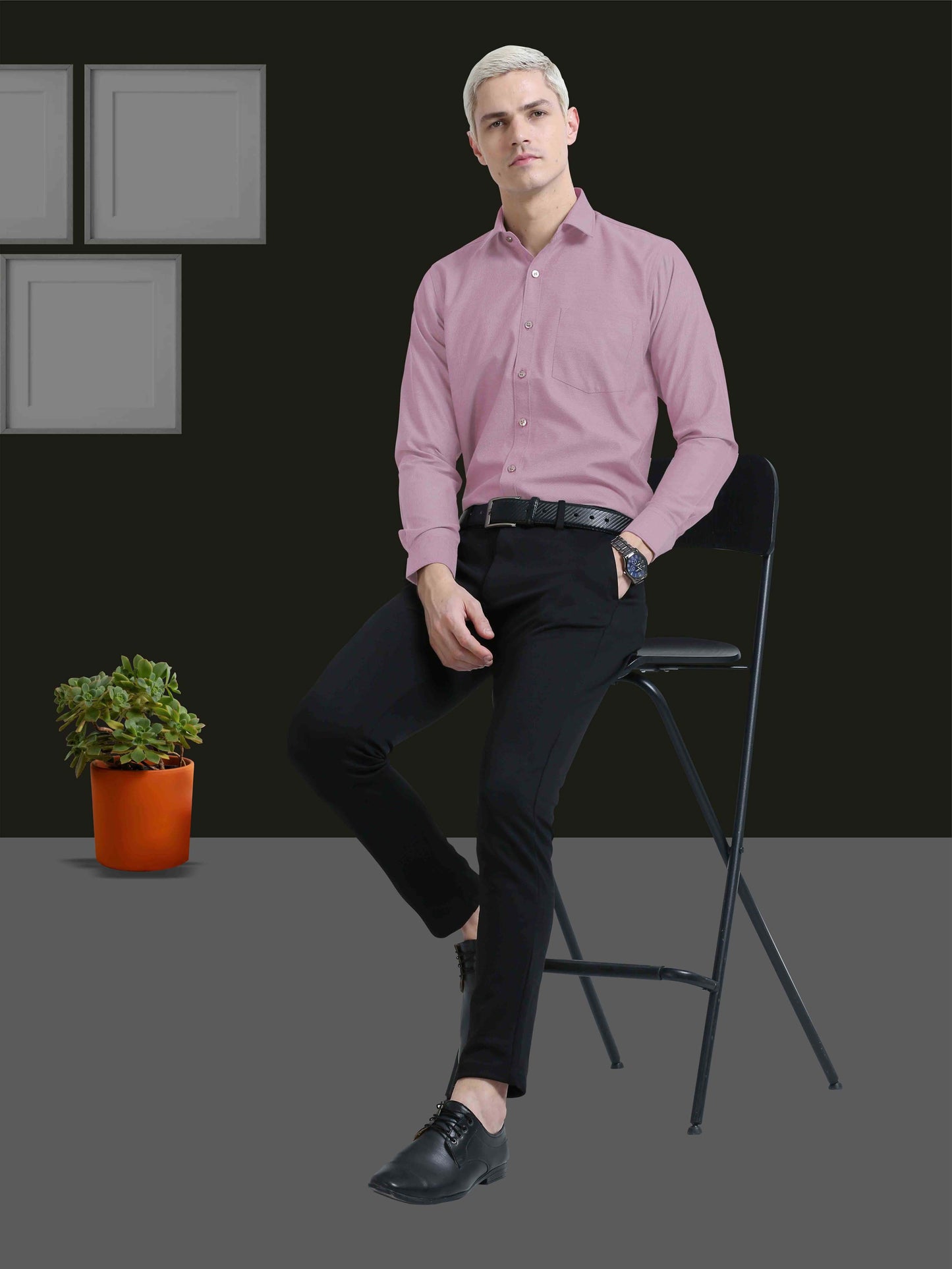 Pink Premium Oxford Office Formals