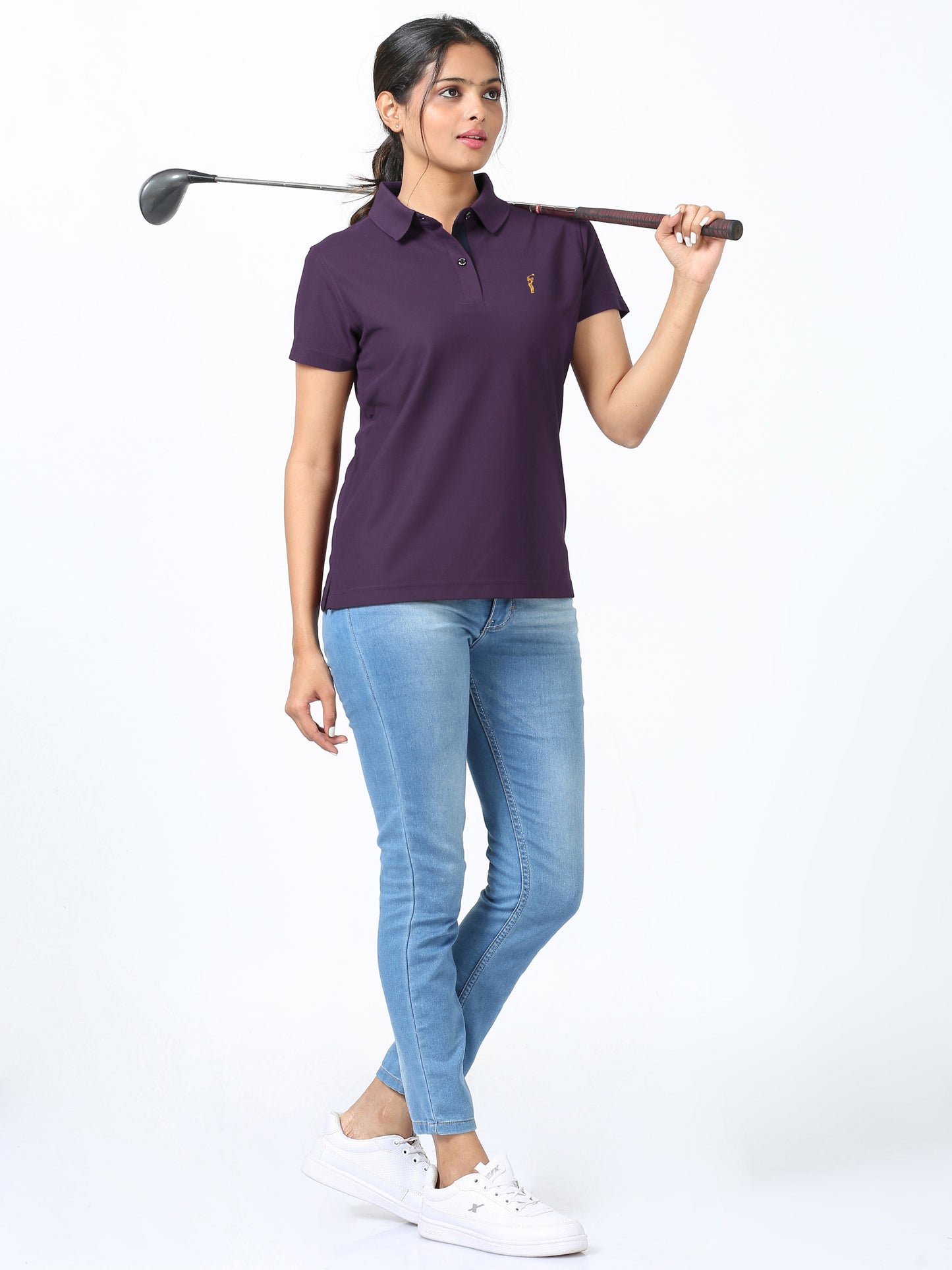 Black Current Women's Premium Golf Polo T-Shirt