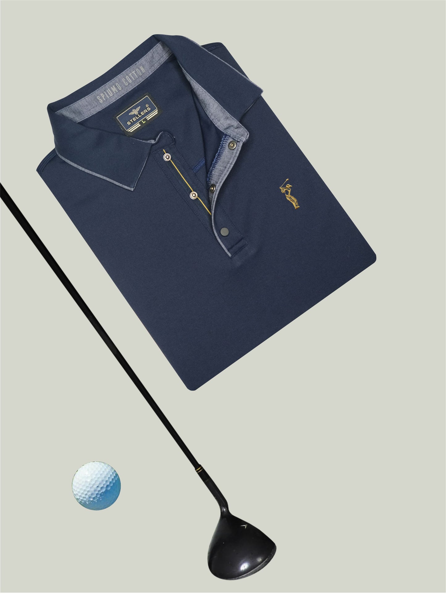 Navy Blue Premium Polo T-Shirt - SoftBerry PQ