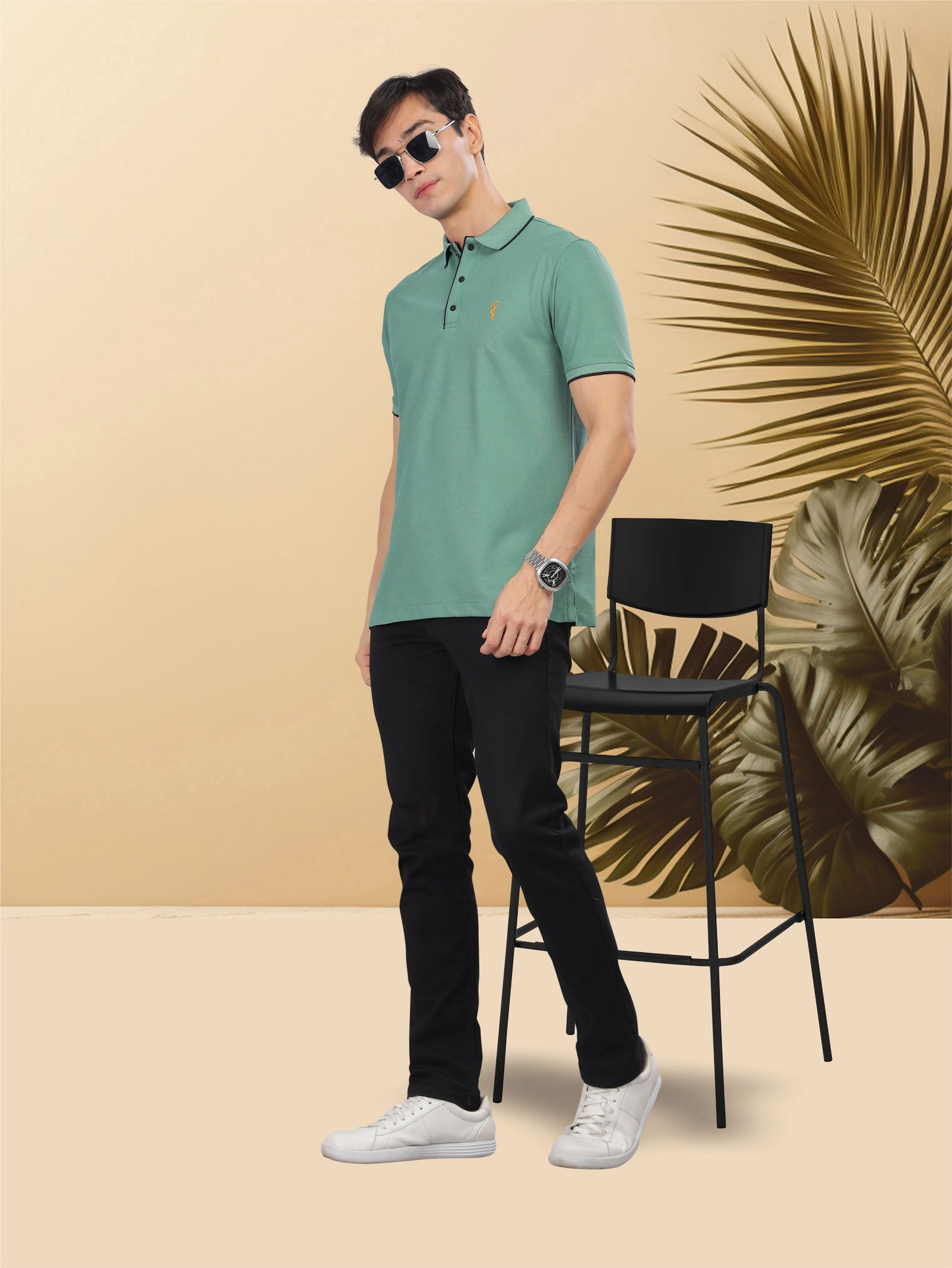 Aqa Green Tipping Polo Shirt