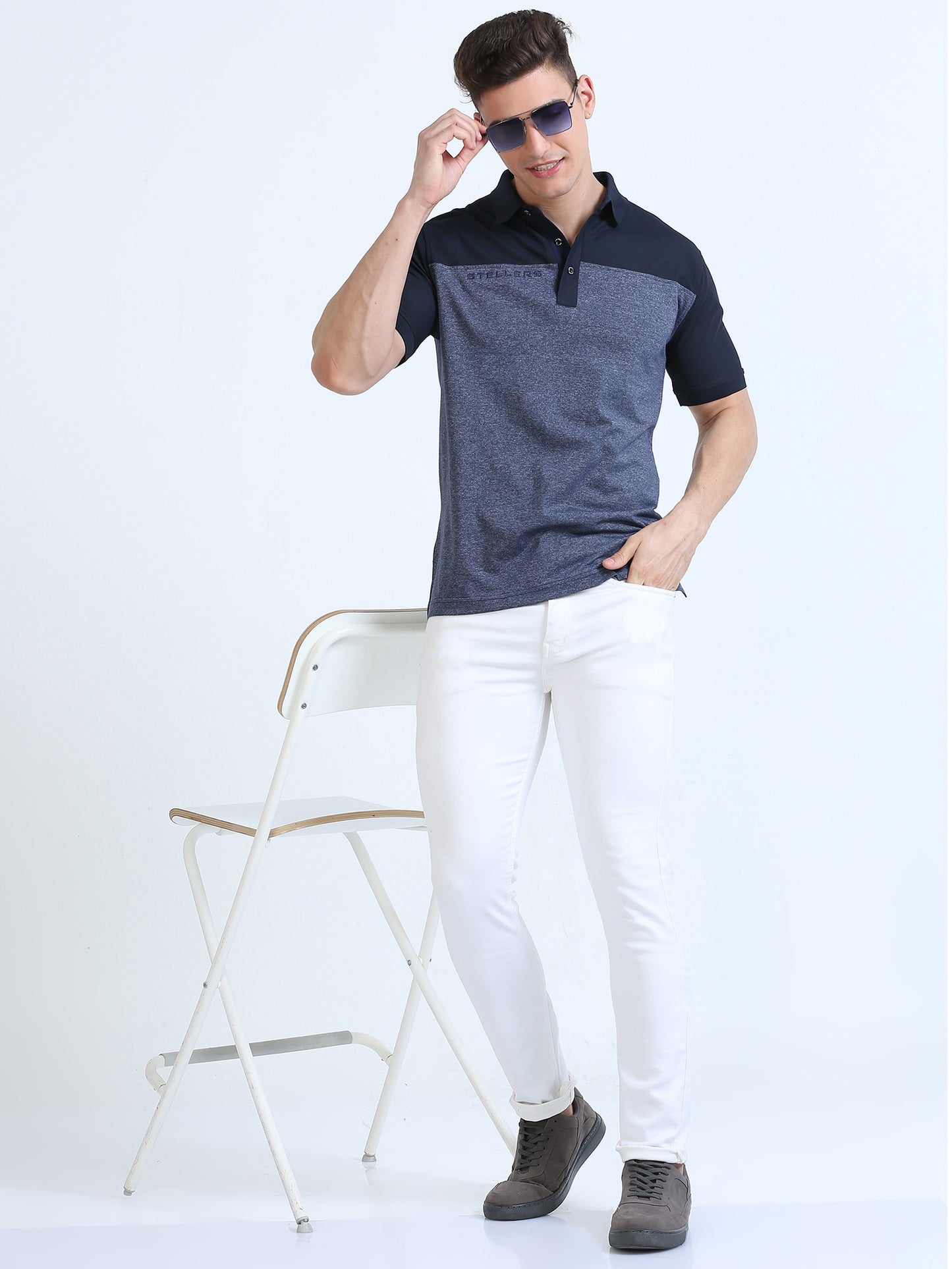 Navy blue T-Cross Polo T-Shirt