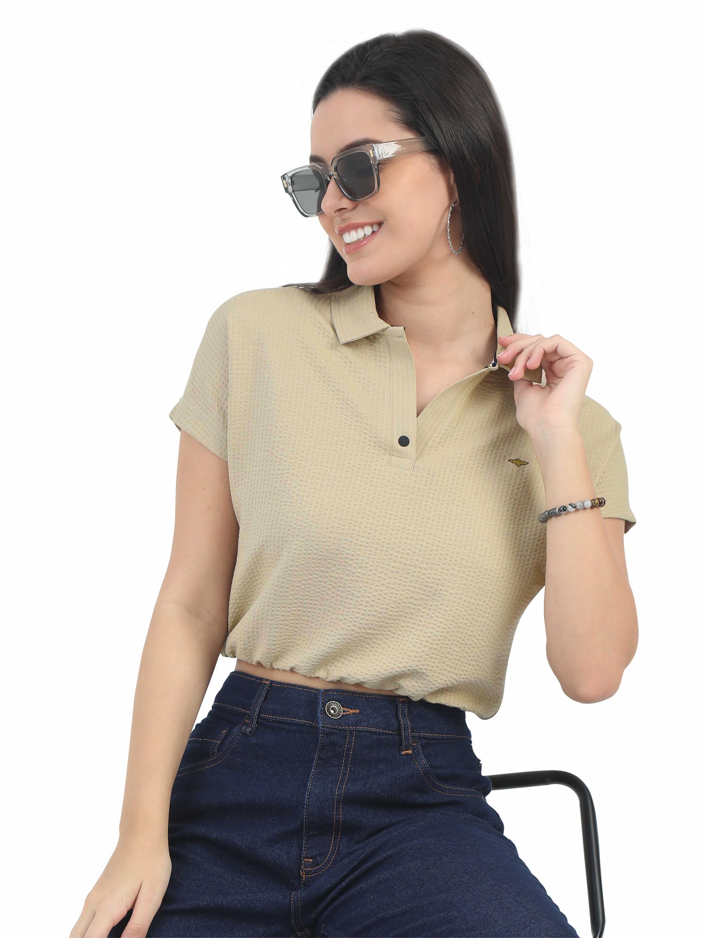 Beige Women's Crop Tops