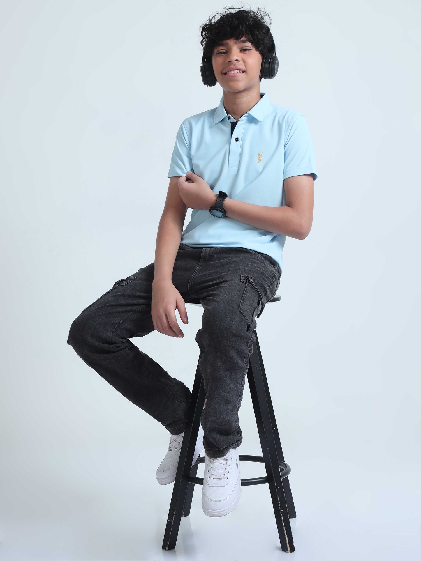 Ice Blue Premium Golf Polo T-Shirt